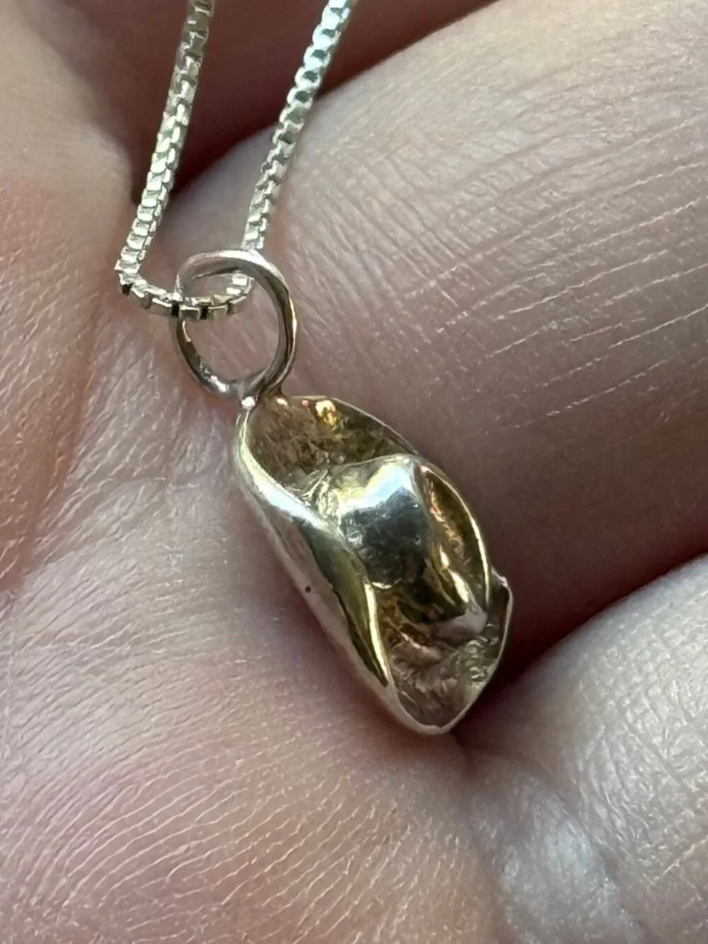 Charming Tiny Cowboy Hat Necklace in Sterling Silver Vintage